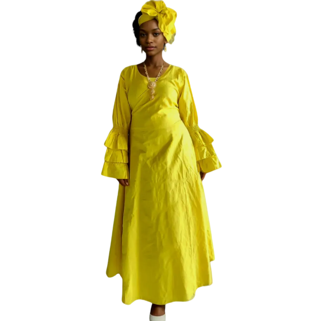 African Styled Wrap Maxi Dress