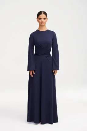 Alice Jersey Tie Waist Maxi Dress - Navy