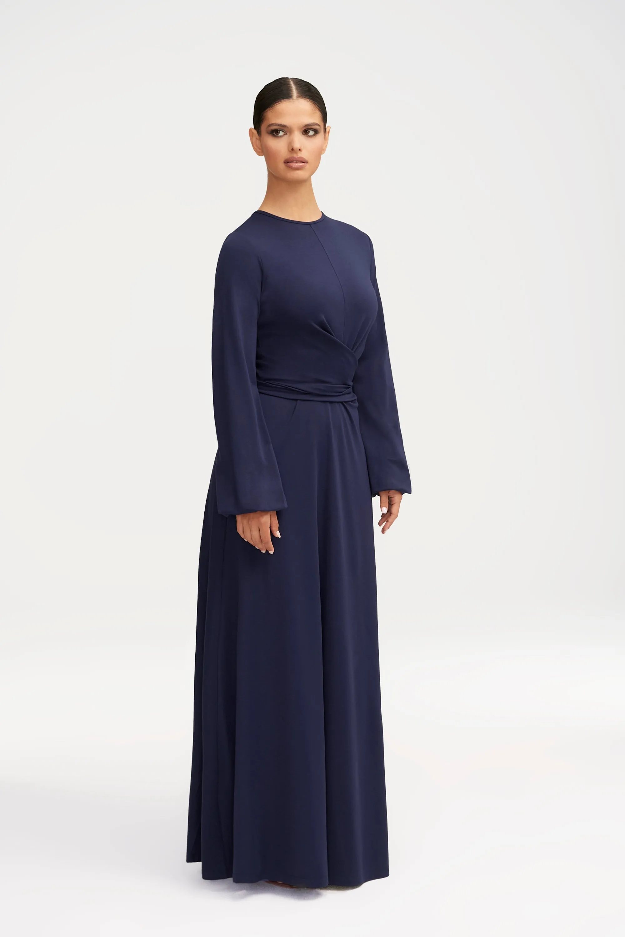 Alice Jersey Tie Waist Maxi Dress - Navy