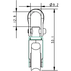 Allen Dynamic Single Block with Swivel A-2020SC 20mm