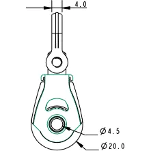 Allen Dynamic Single Block with Swivel A-2020SC 20mm