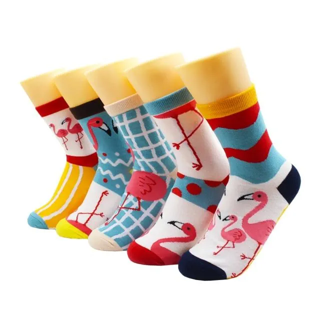 Animal Print Women Socks Cute Cartoon Cat Dog Duck Girl Socks