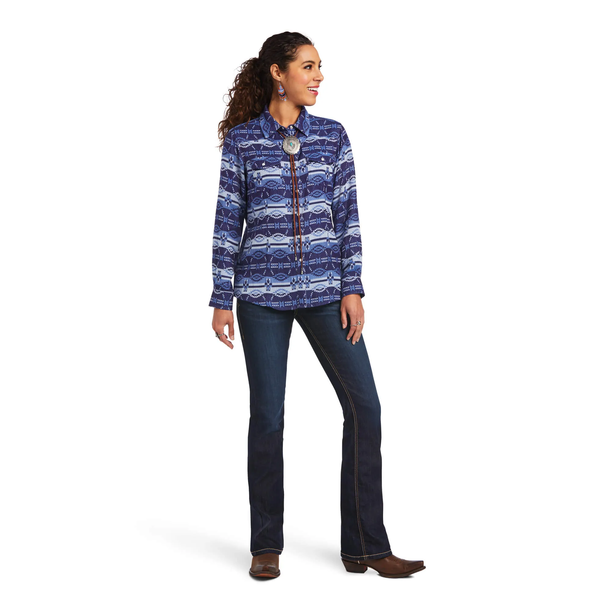 ARIAT Women's Real Oceanic Snap LS Shirt 10040707