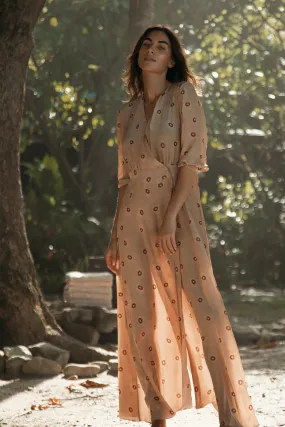 Athena in Medusa Print Silk in Cinnamon