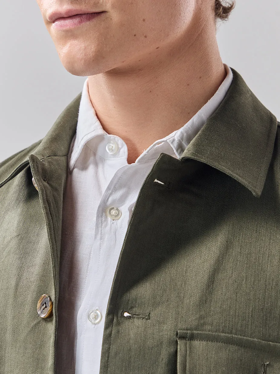 Batch 05 - Mens Bottle Green Linen Jacket