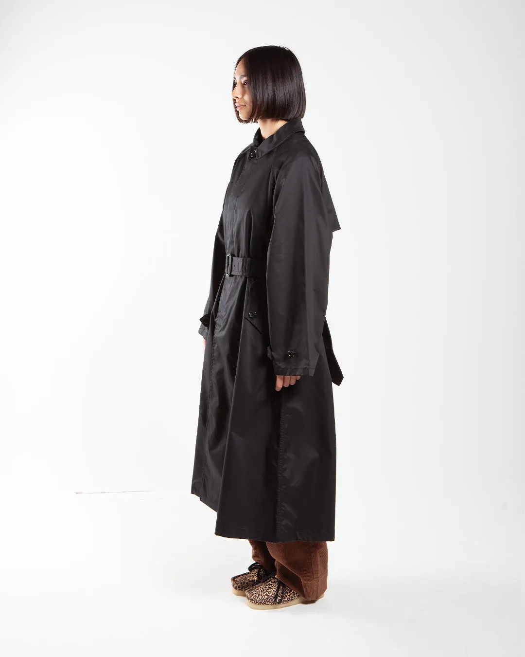 Beams Boy Solotex Trench Coat Black