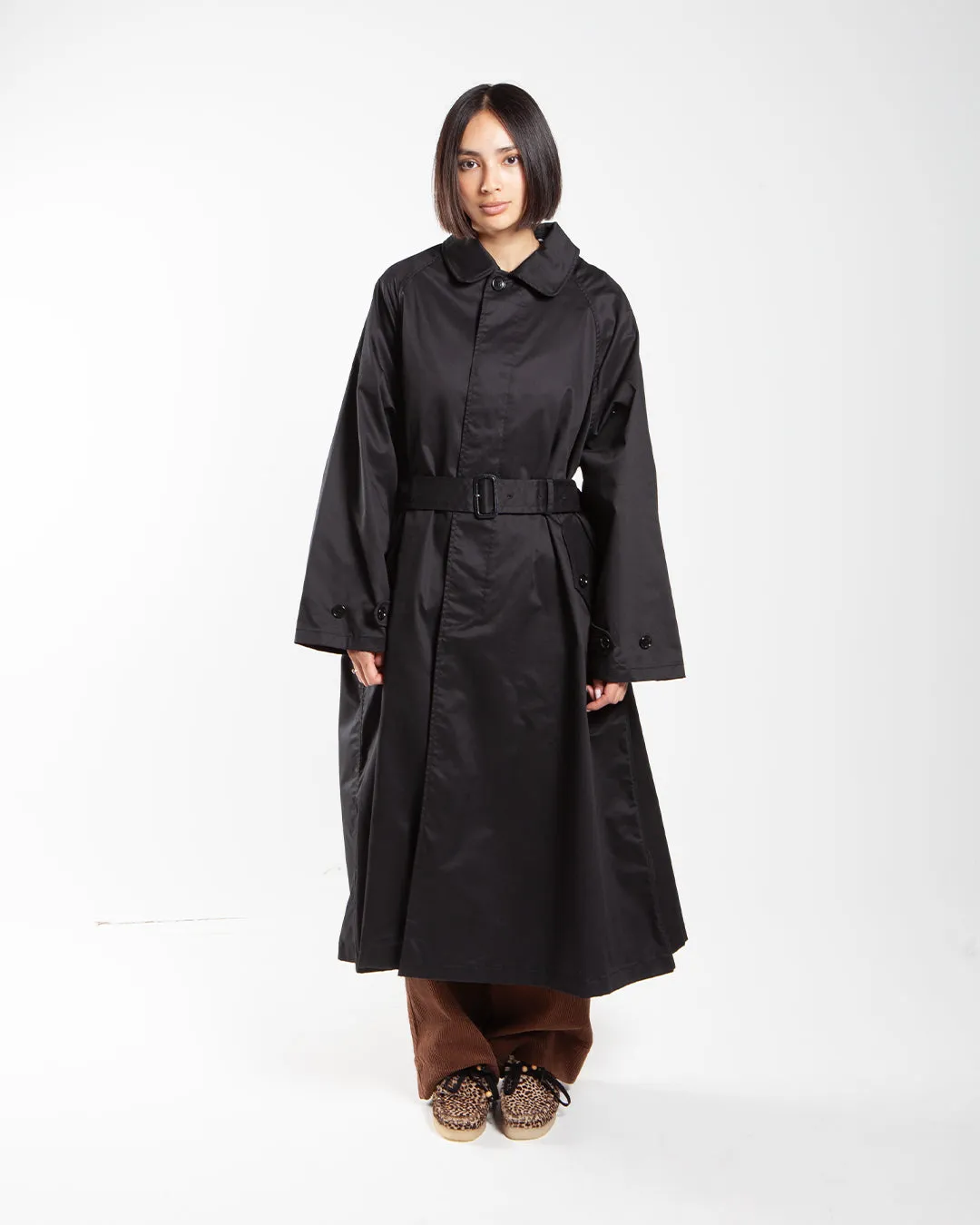 Beams Boy Solotex Trench Coat Black