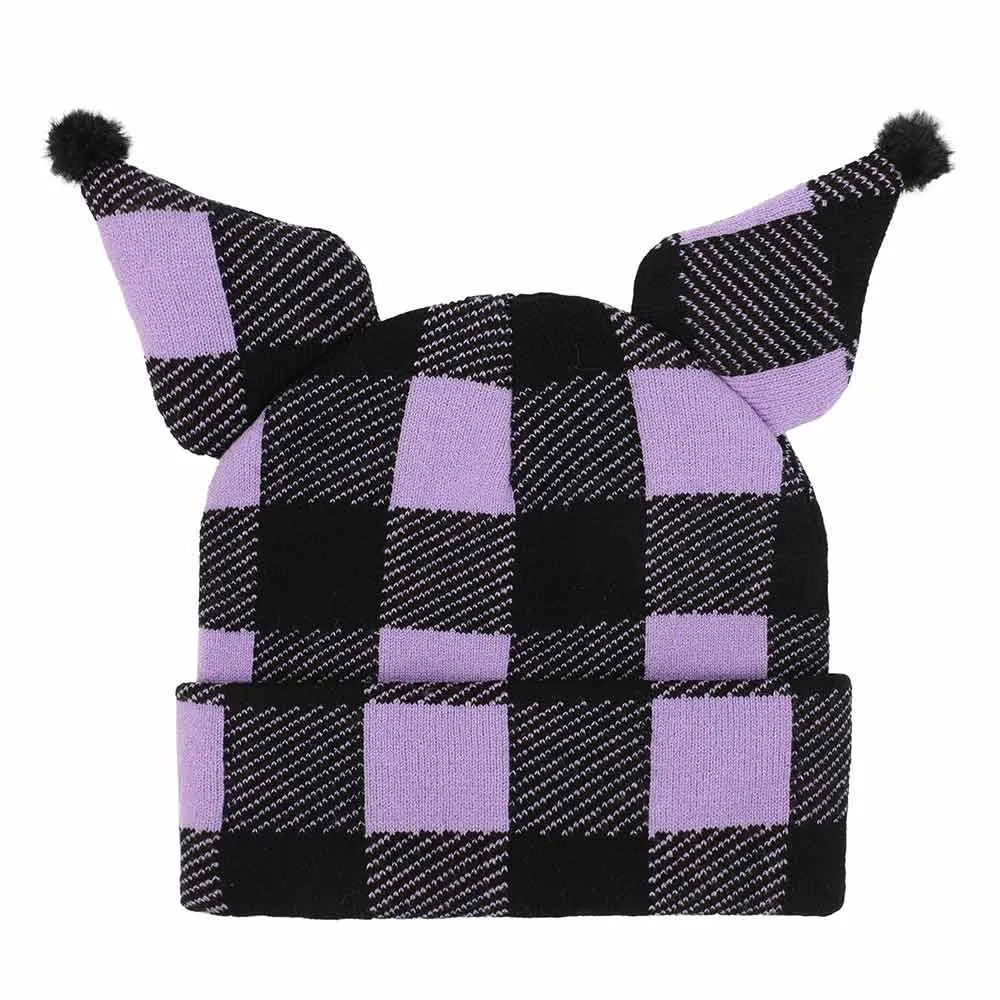 Beanie - Kuromi Purple Plaid