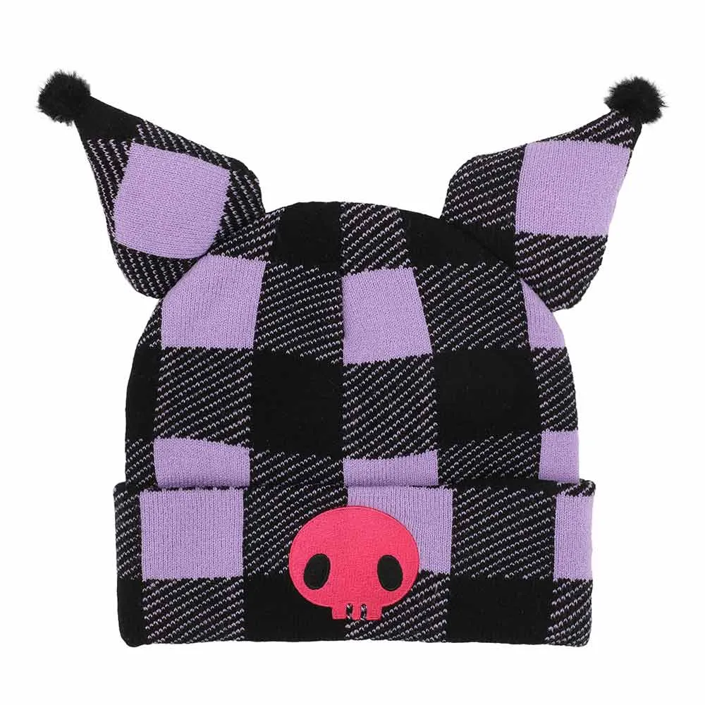 Beanie - Kuromi Purple Plaid