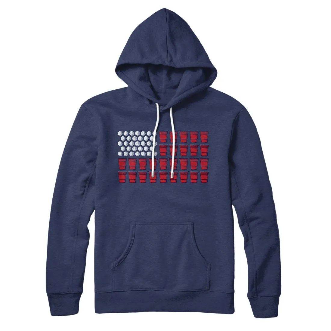 Beer Pong American Flag Hoodie