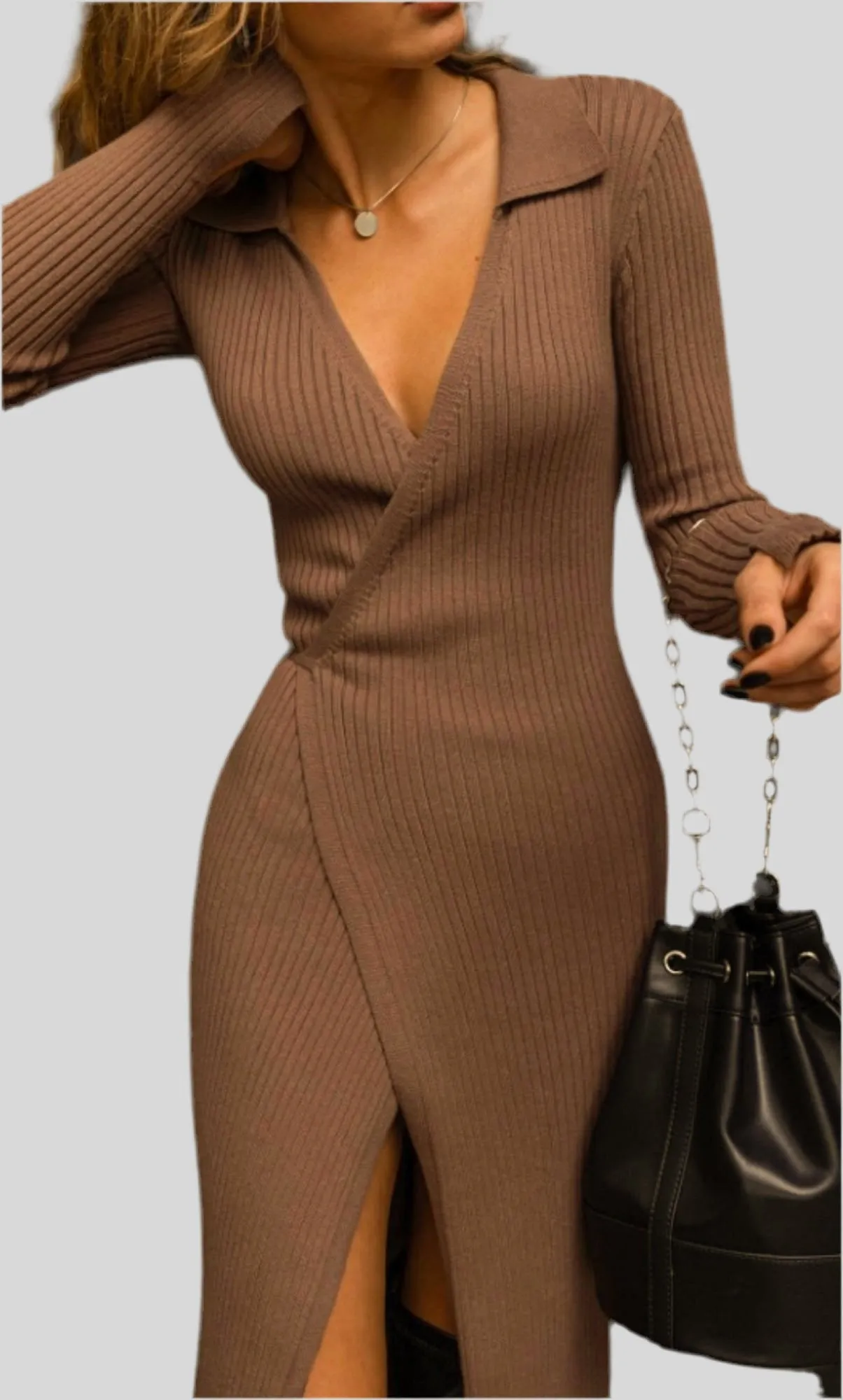 Bey Knit Wrap Dress