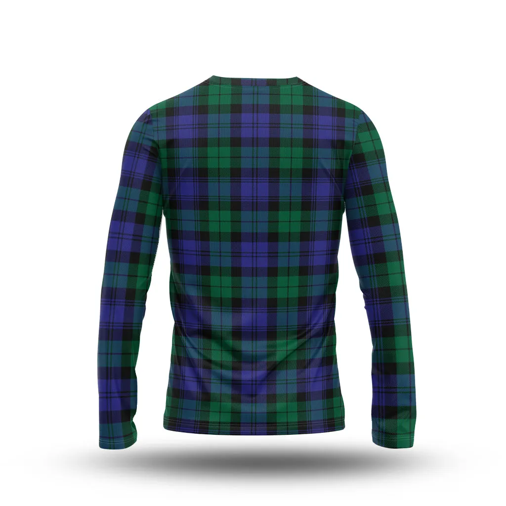 Black Watch Modern Tartan Long Sleeve T-Shirt with Family Crest