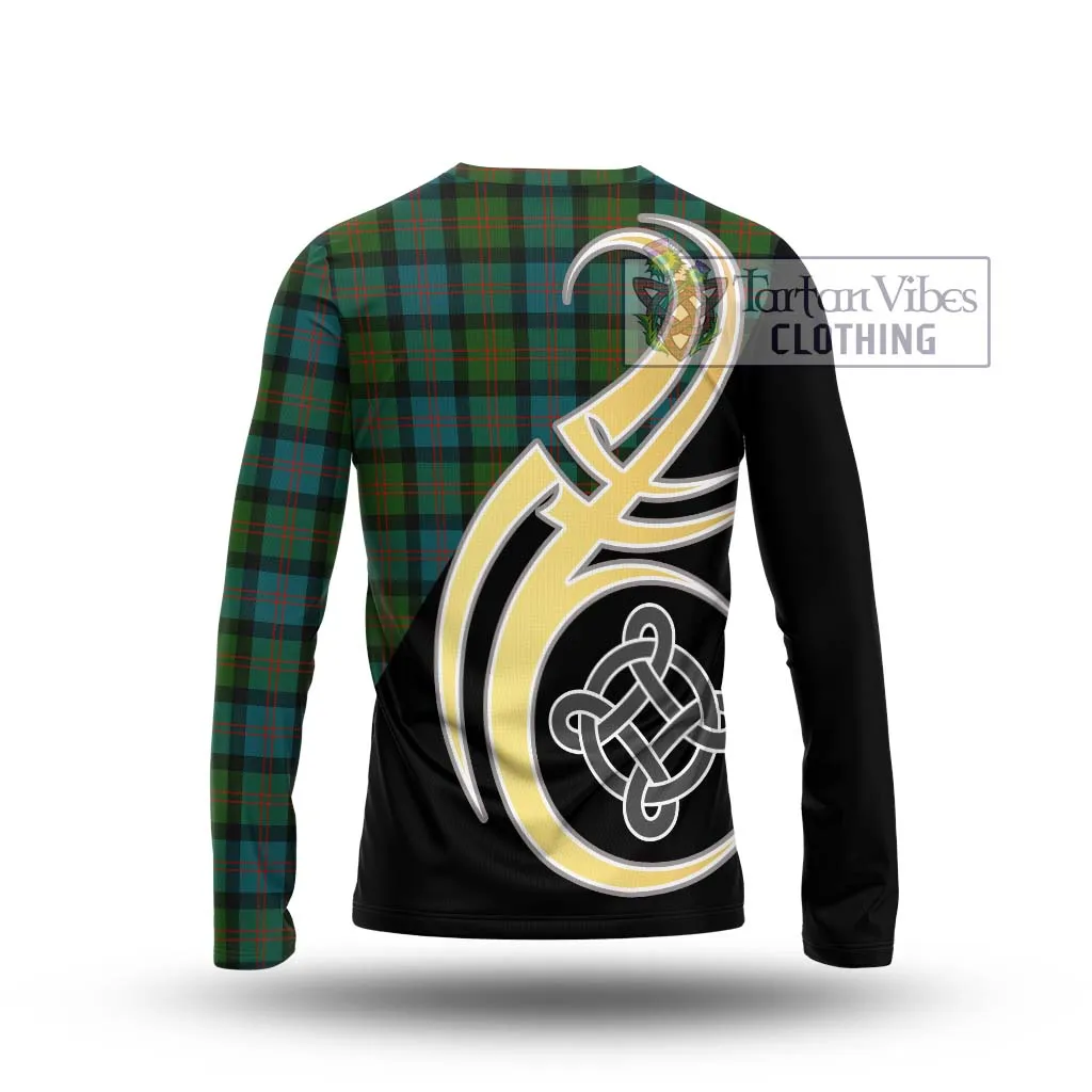 Blair Ancient Tartan Long Sleeve T-Shirt with Family Crest and Celtic Symbol Style