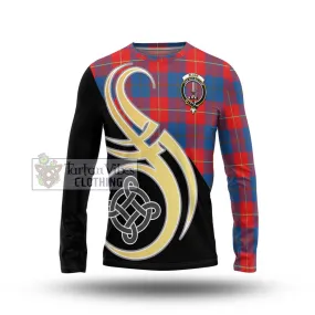 Blane Tartan Long Sleeve T-Shirt with Family Crest and Celtic Symbol Style