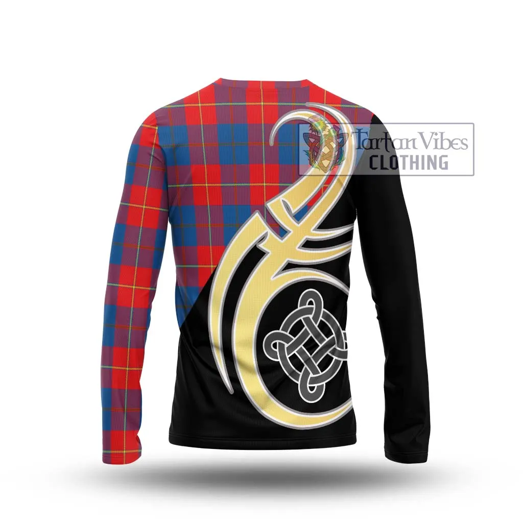 Blane Tartan Long Sleeve T-Shirt with Family Crest and Celtic Symbol Style