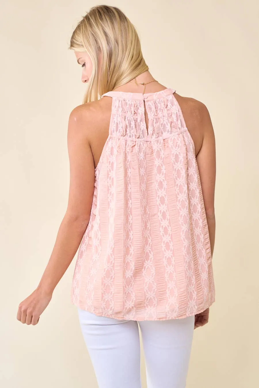 Blush Yoke Lace Tank