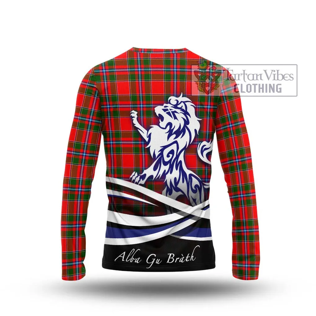 Butter Tartan Long Sleeve T-Shirt with Alba Gu Brath Regal Lion Emblem