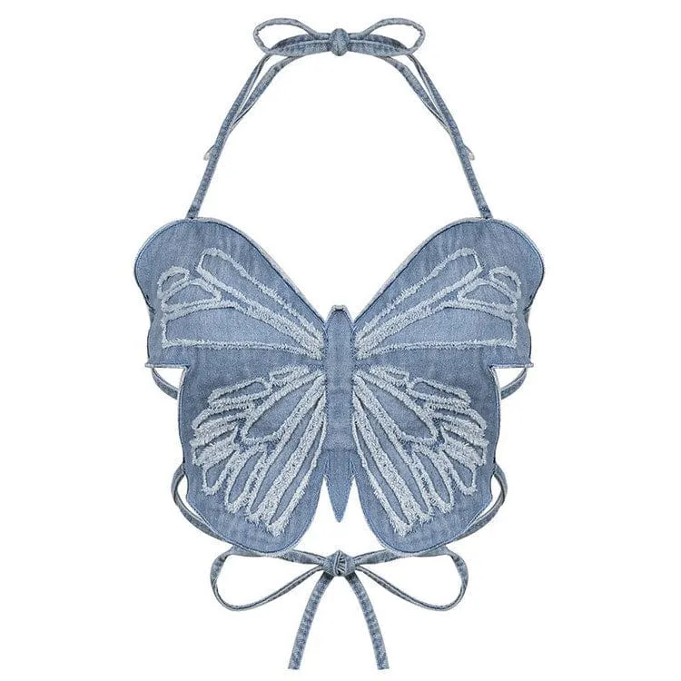 Butterfly Denim Top