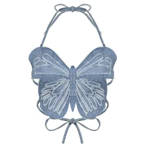 Butterfly Denim Top