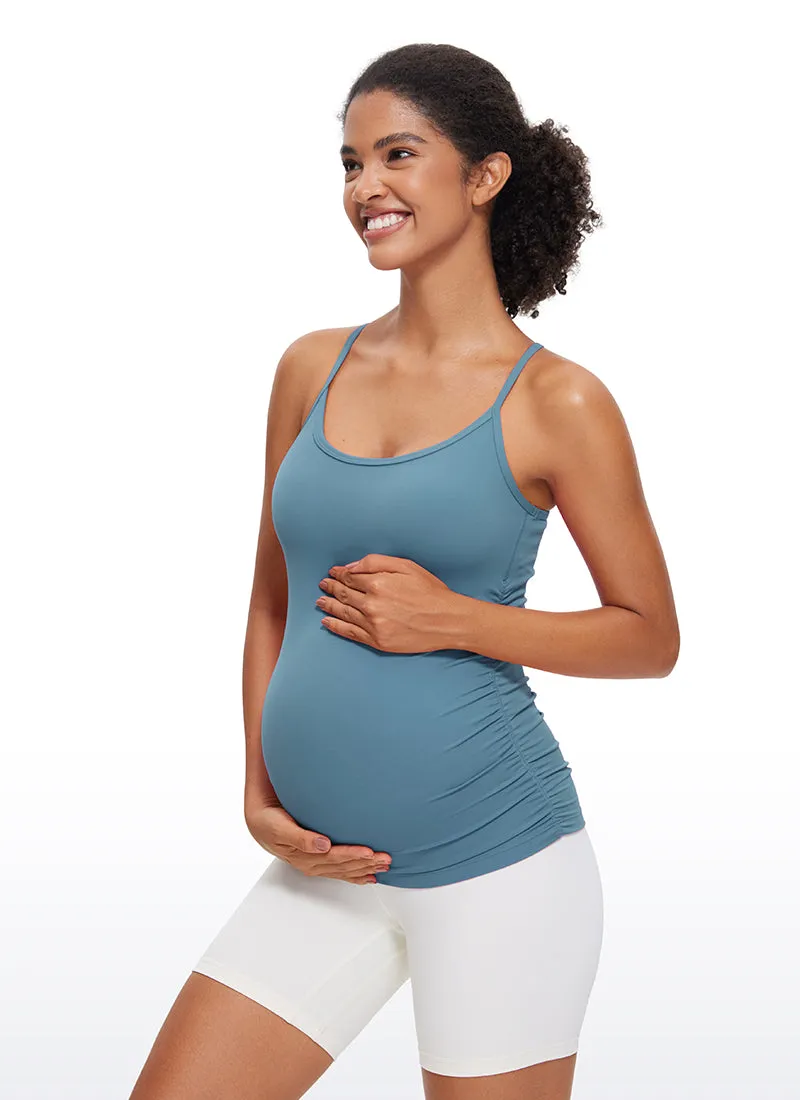 Butterluxe Y Back Maternity Tank Ruched Sides