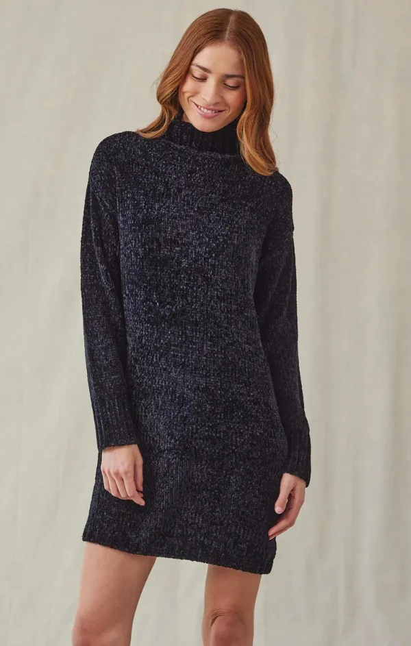 Chenille Turtleneck Sweater Dress