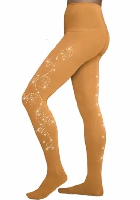 ChloeNoel TF3330 2 Crystal Medium Tan with crystals Child Figure Skate Tights