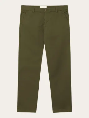 CHUCK regular chino poplin pant - Burned Olive