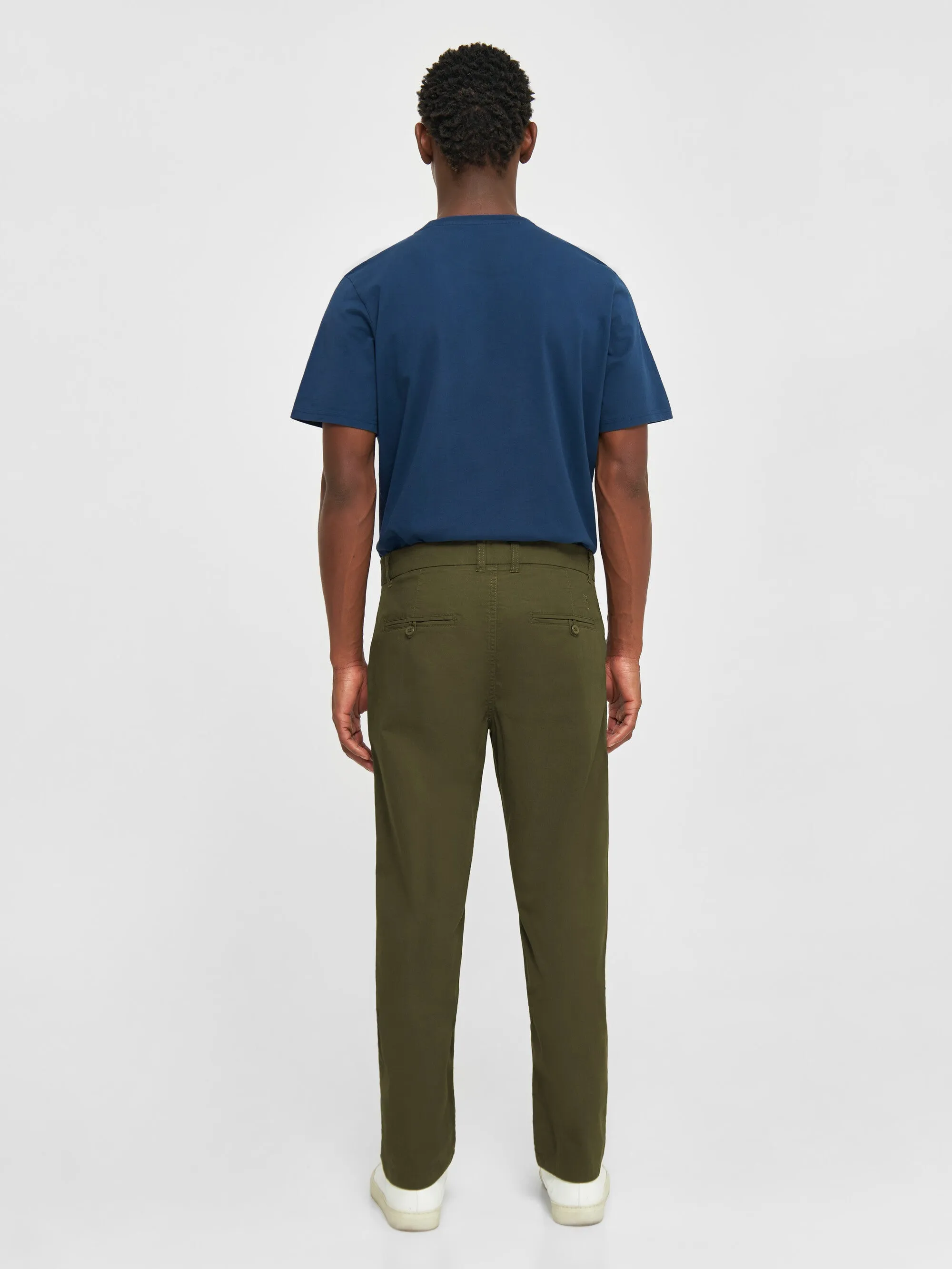 CHUCK regular chino poplin pant - Burned Olive