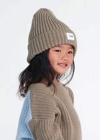 CHUNKY KNIT BEANIE - OLIVE