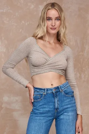 Contrast Binding Criss Cross Crop Top