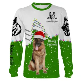 Cute Funny German Shepherd Christmas 3D Long Sleeve Shirt Styles To Choose For Dog Lovers