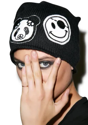 Dede Skull Panda Patch Combo Beanie