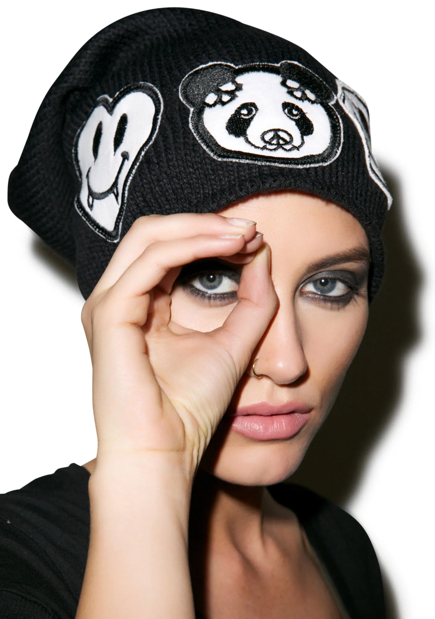 Dede Skull Panda Patch Combo Beanie