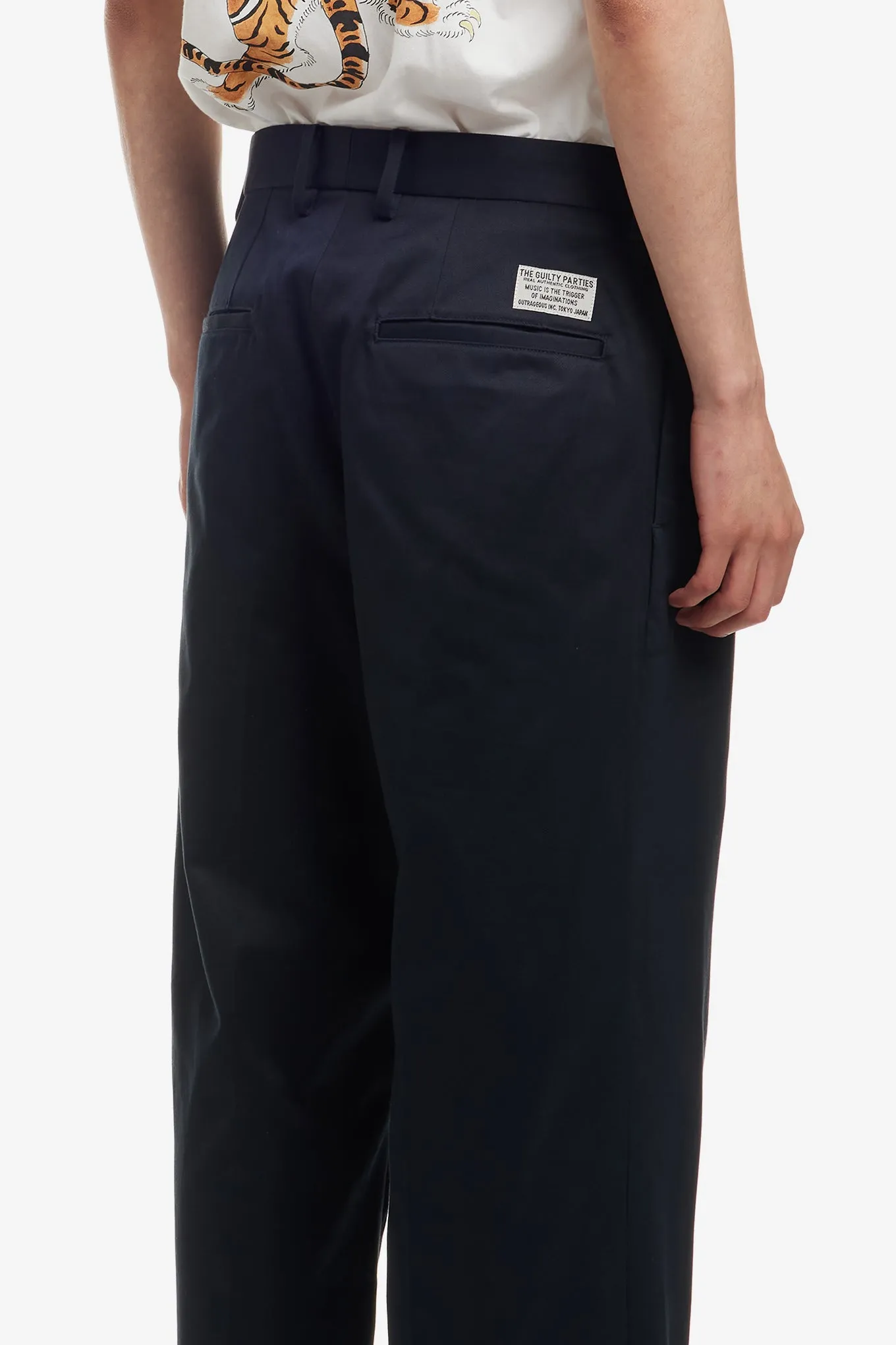 DOUBLE PLEATED CHINO TROUSERS