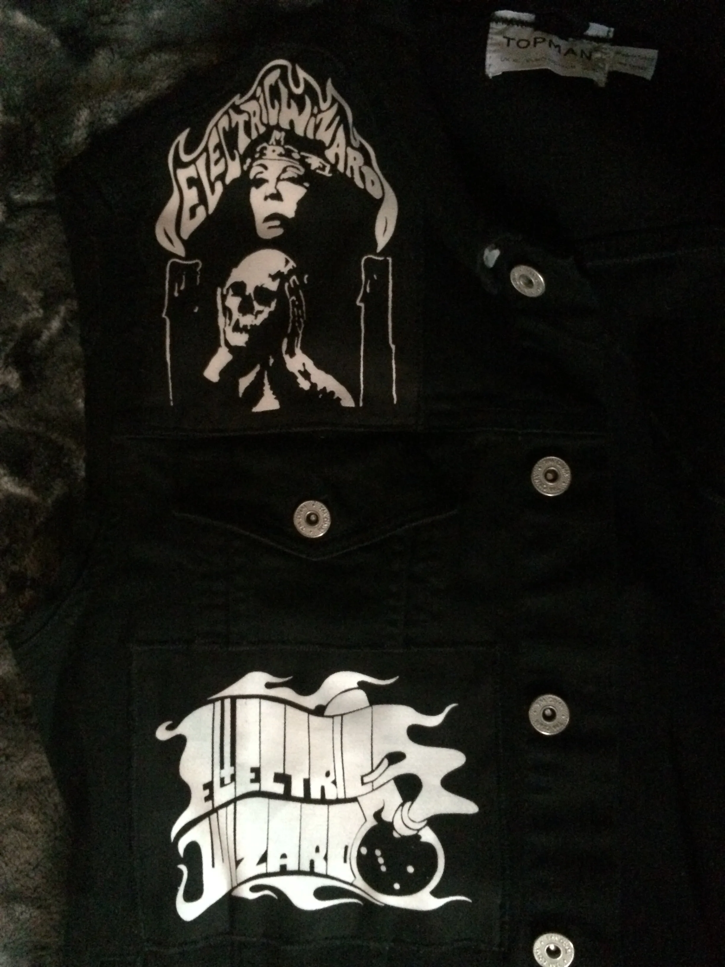 Electric Wizard Black Mass Black Denim Doom Metal Vest Cut-Off Battle Jacket Satanic Priestess