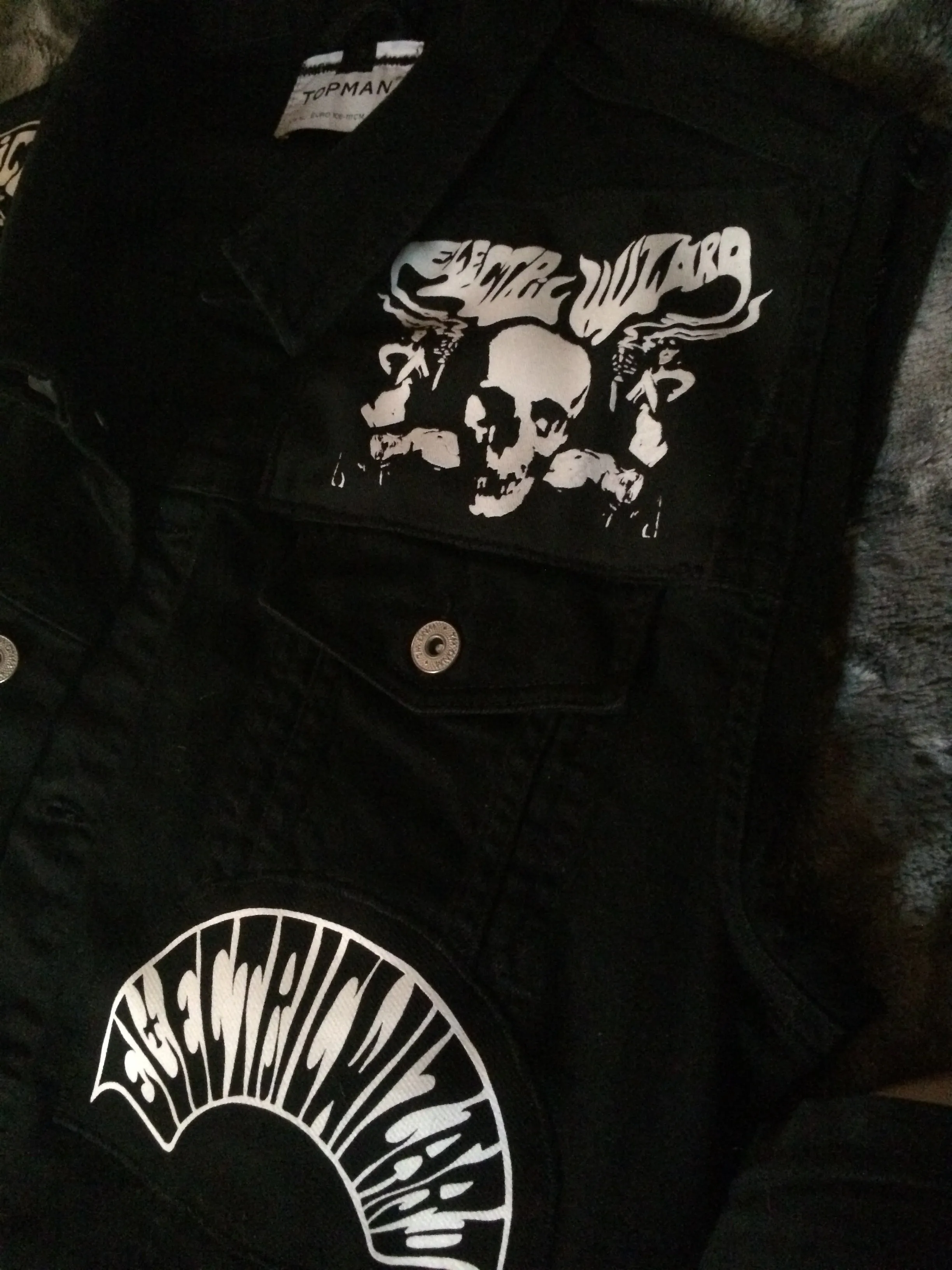 Electric Wizard Black Mass Black Denim Doom Metal Vest Cut-Off Battle Jacket Satanic Priestess