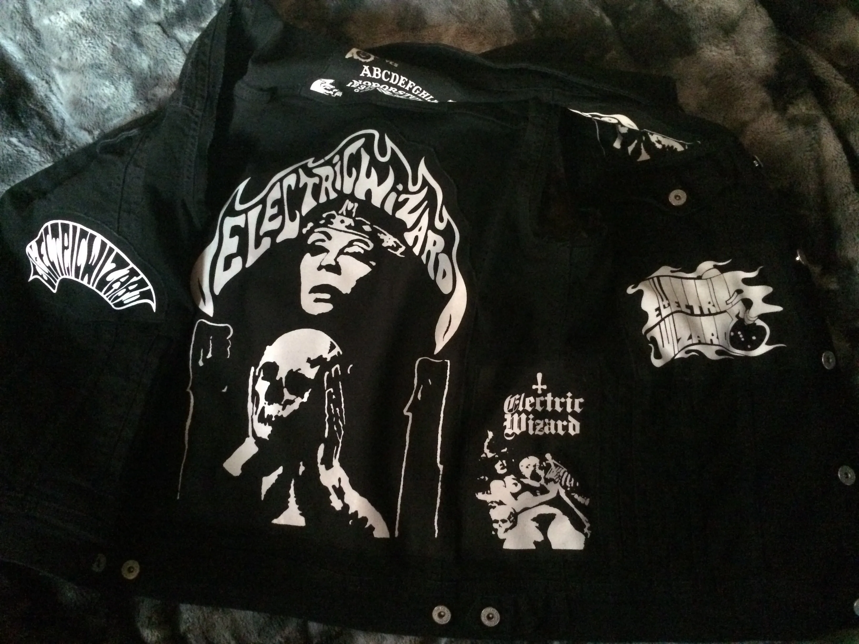 Electric Wizard Black Mass Black Denim Doom Metal Vest Cut-Off Battle Jacket Satanic Priestess