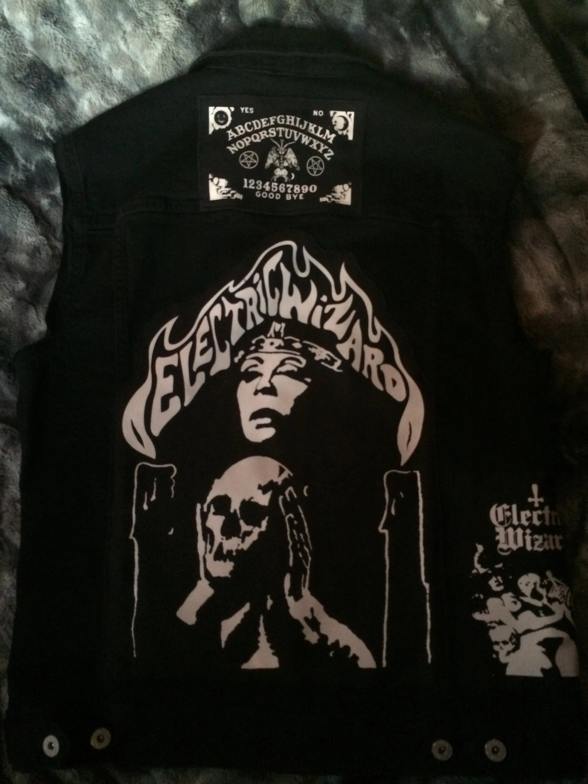 Electric Wizard Black Mass Black Denim Doom Metal Vest Cut-Off Battle Jacket Satanic Priestess