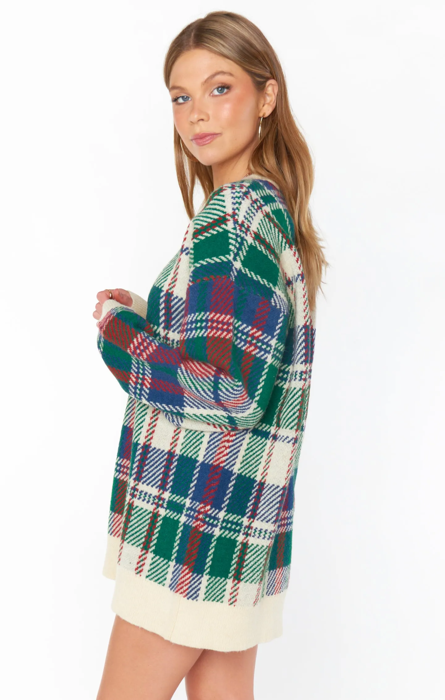 Ember Tunic Sweater ~ Holiday Plaid Knit