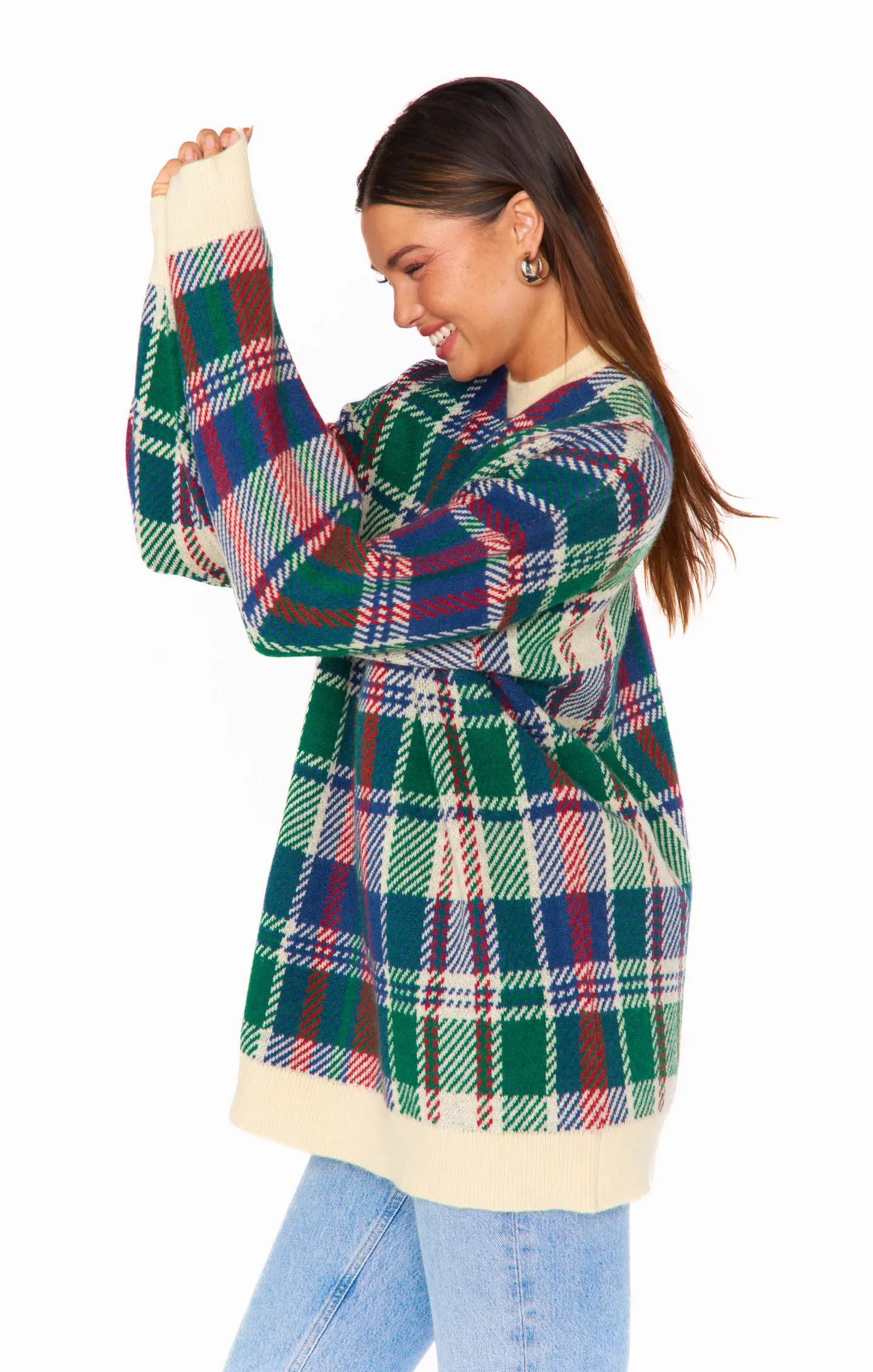 Ember Tunic Sweater ~ Holiday Plaid Knit