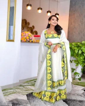 Exquisite Pattern Habesha Dress Design Habesha Kemis Design