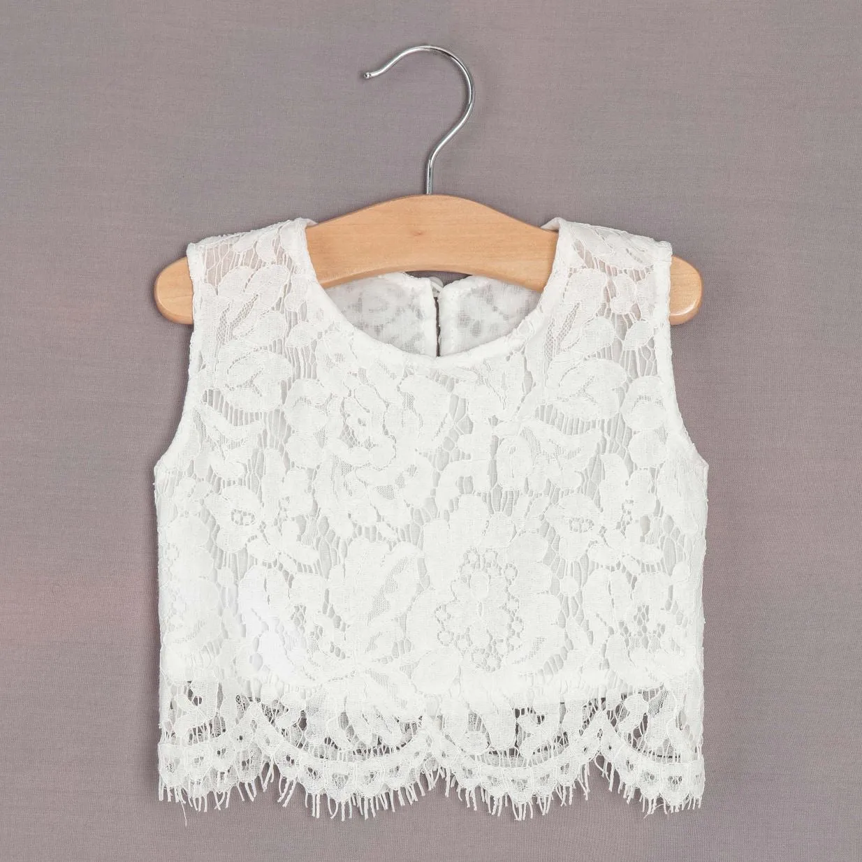 Girls Lace Top - 3/4 Sleeve or Sleeveless