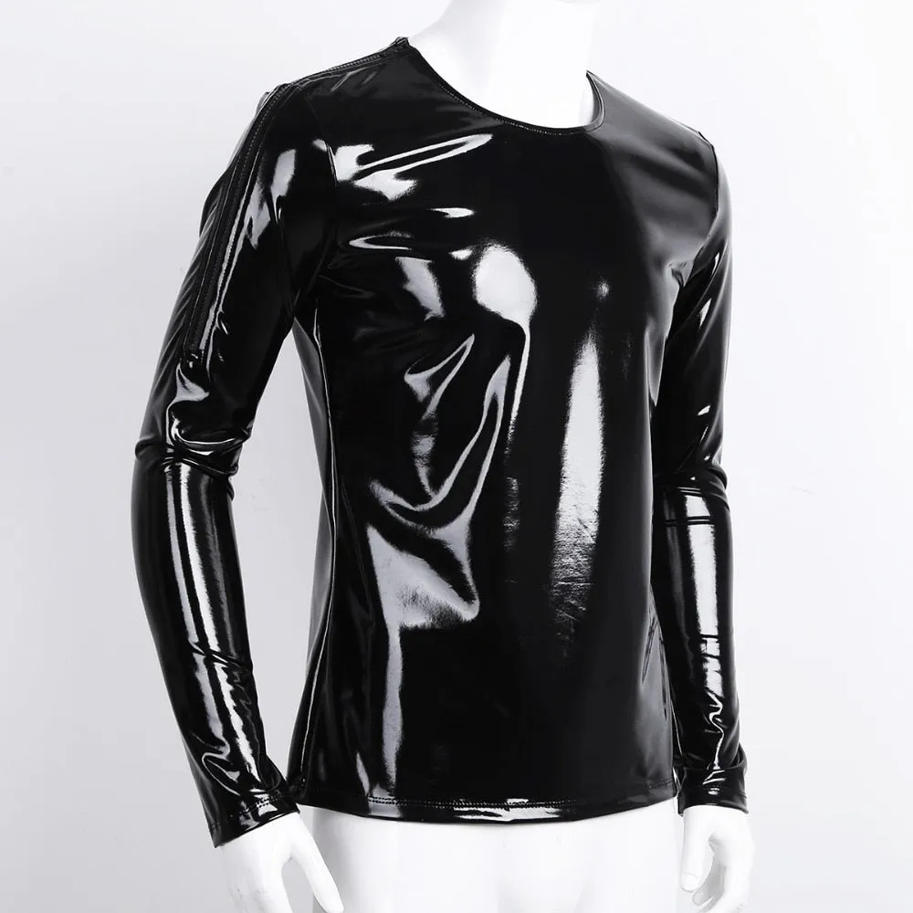 Glossy Pullover Black T-Shirt