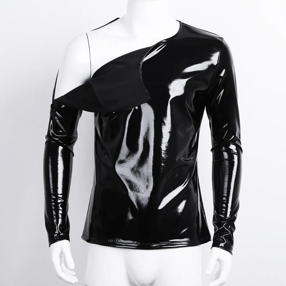 Glossy Pullover Black T-Shirt