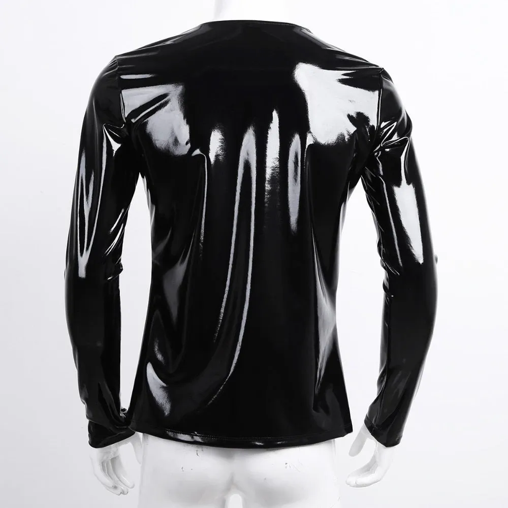 Glossy Pullover Black T-Shirt