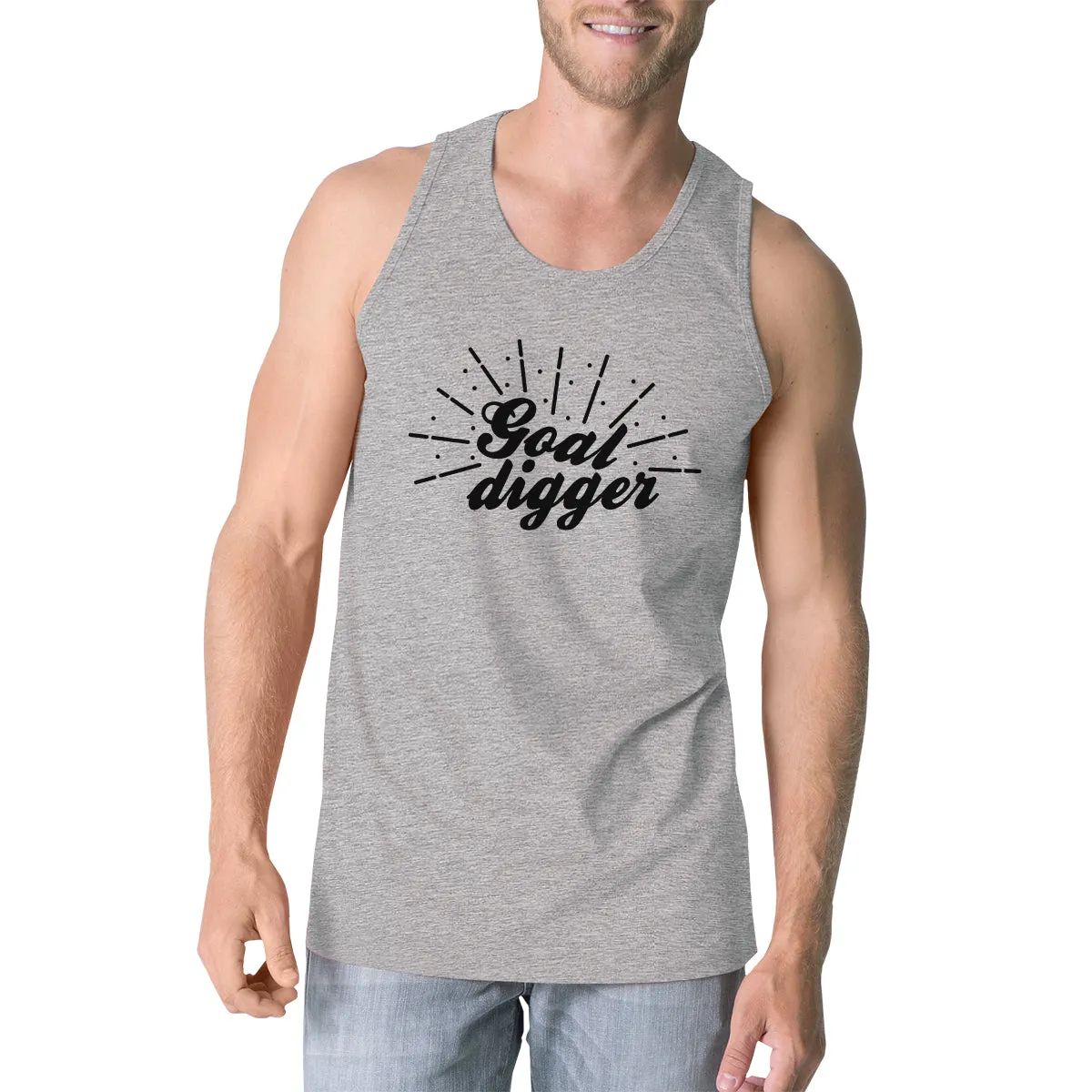 Goal Digger Mens Funny Graphic Workout Tank Top Fitness Gym Shirt