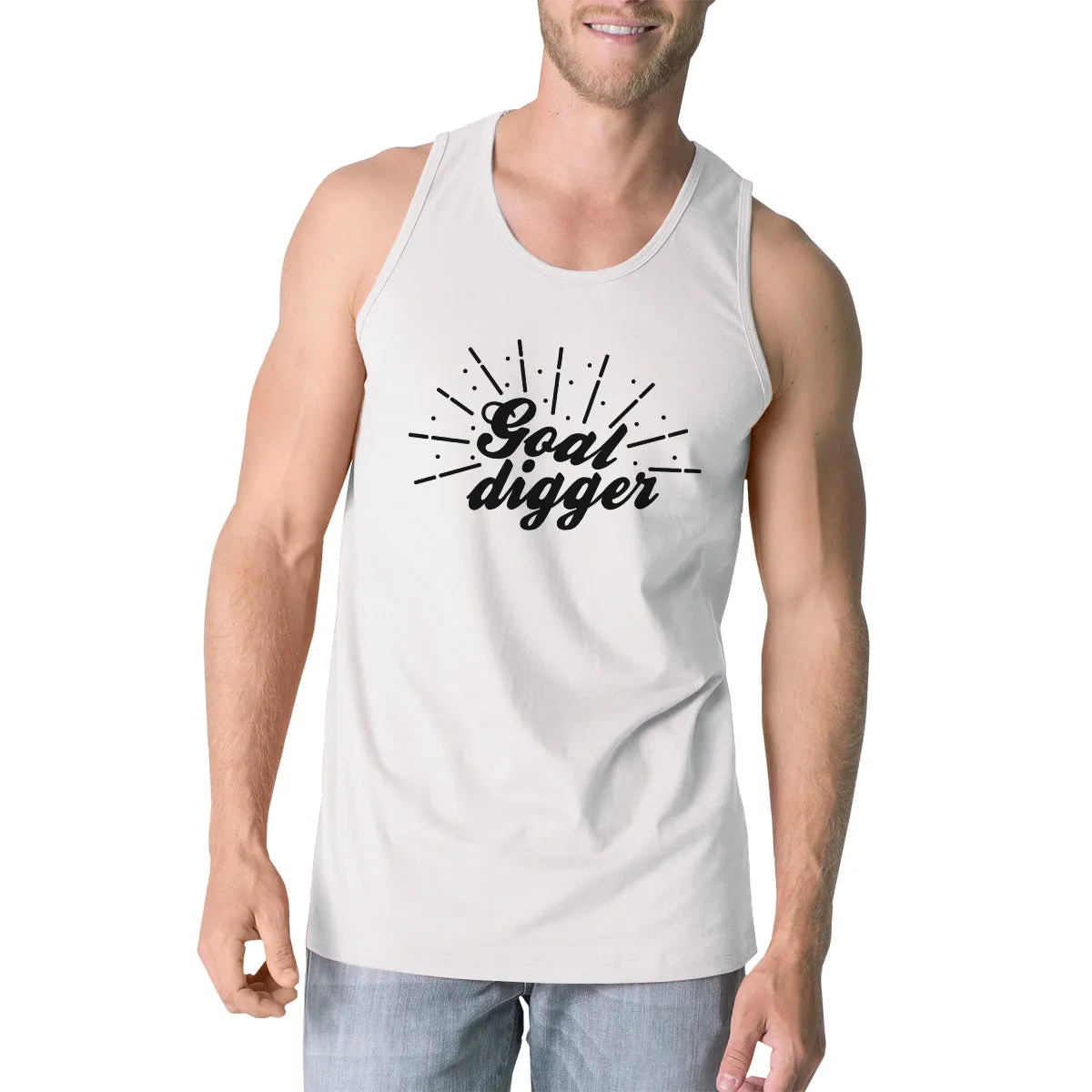 Goal Digger Mens Funny Graphic Workout Tank Top Fitness Gym Shirt