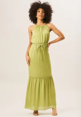 Green Halter Neck Maxi Dress