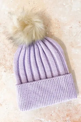 Hewson Knitted Beanie Lilac