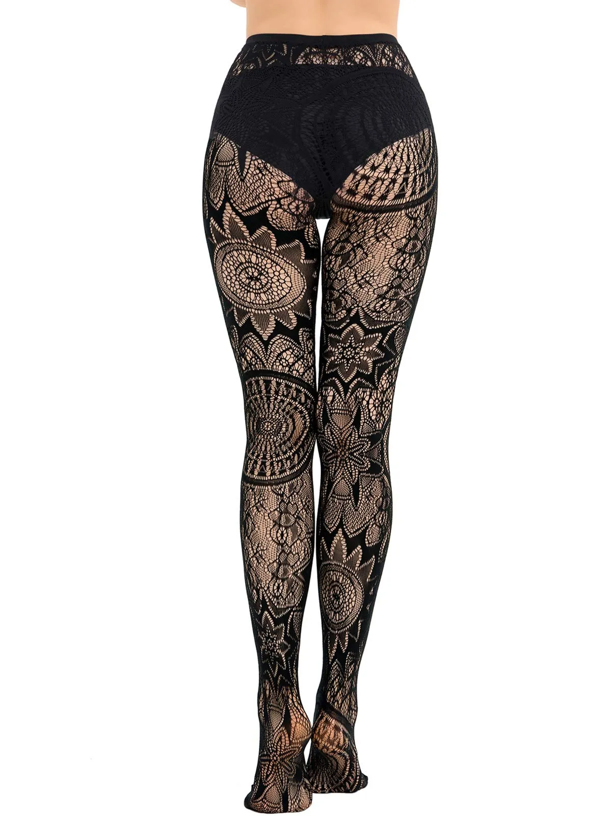 HONENNA Patterned Fishnets Tights Black Pantyhose Stockings for Women, 1-6 Pairs